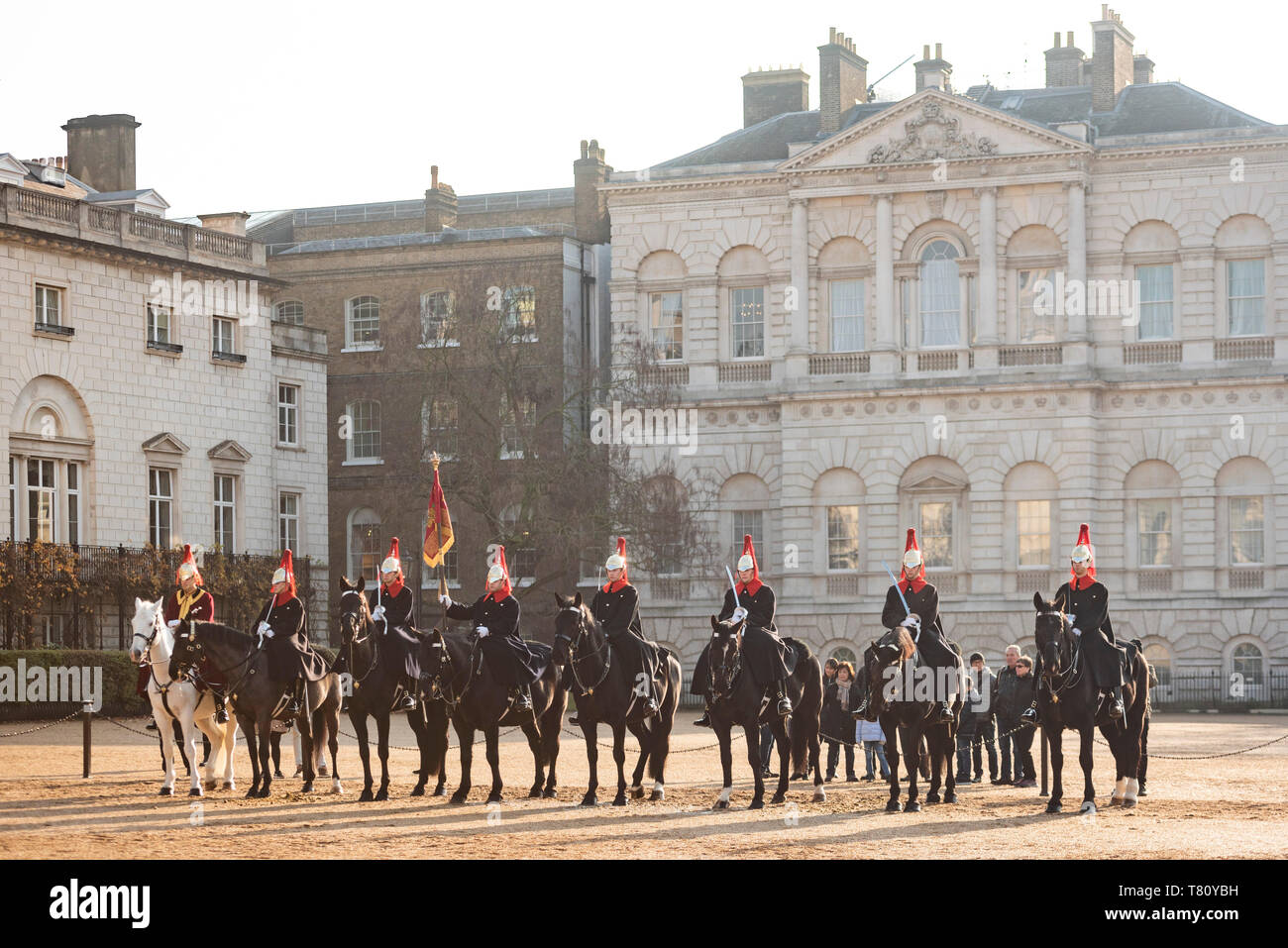 Cambio della Guardia, Horse Guards, Westminster, London, England, Regno Unito, Europa Foto Stock