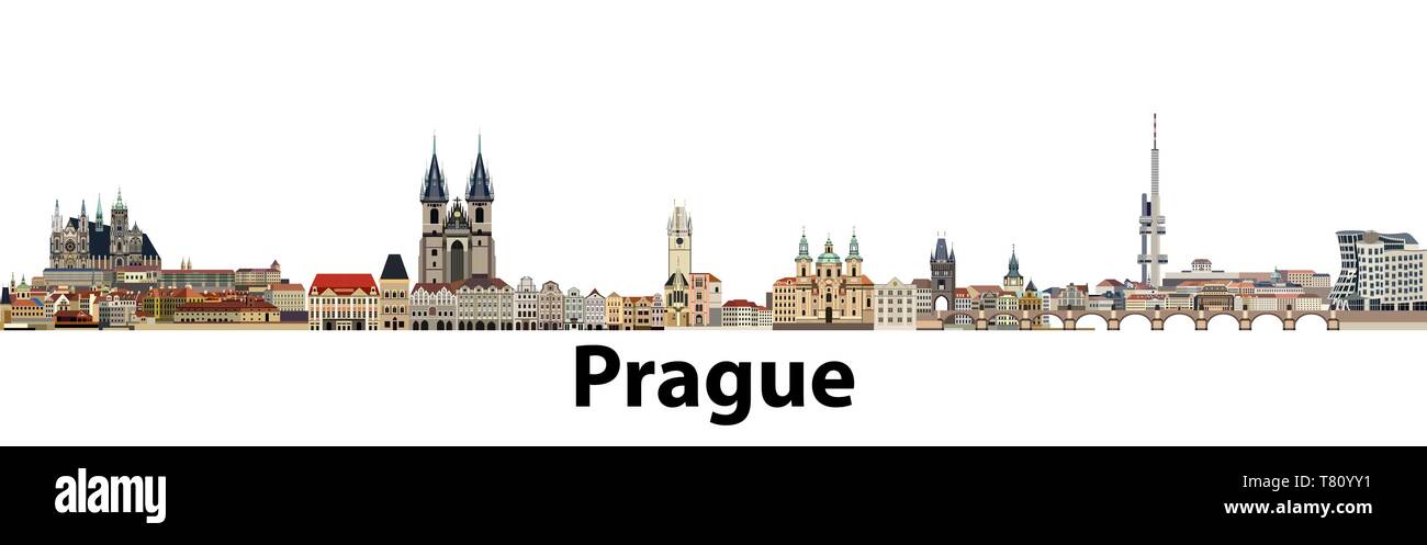 Vettore di Praga dello skyline della città Illustrazione Vettoriale