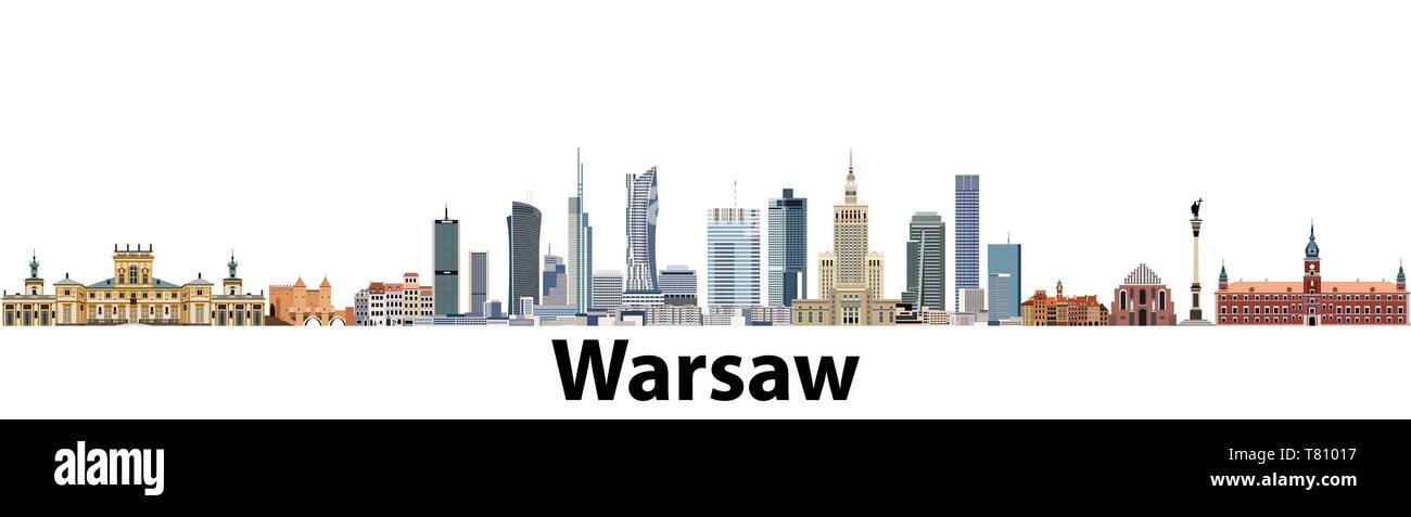 Vettore di Varsavia dello skyline della città Illustrazione Vettoriale
