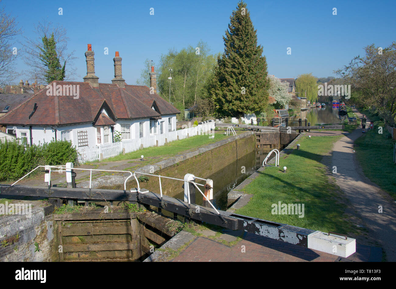 Bloccare il Grand Union Canal Berkhamsted Hertfordshire Inghilterra Foto Stock