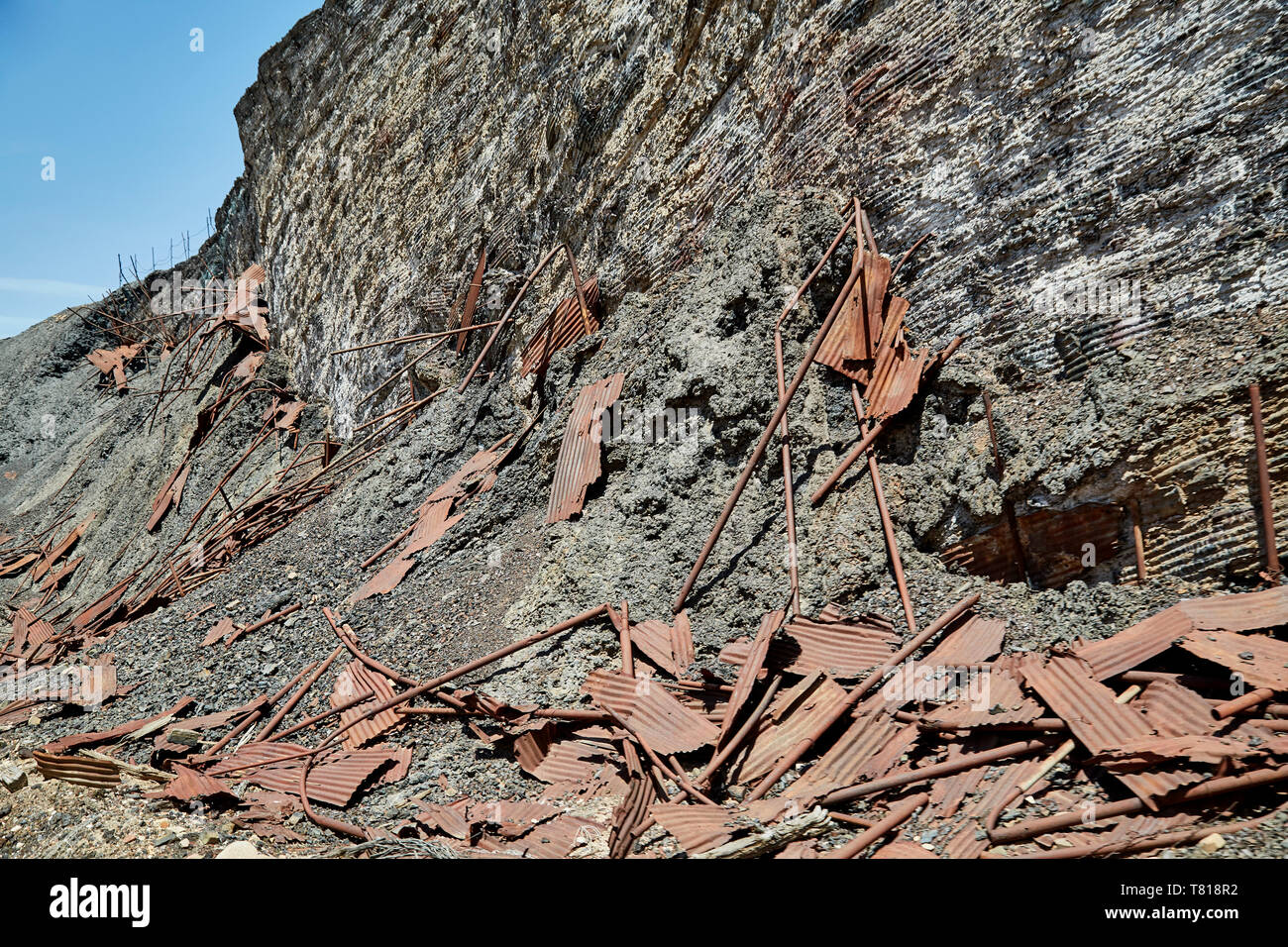 I detriti residui dal rame industria mineraria Foto Stock