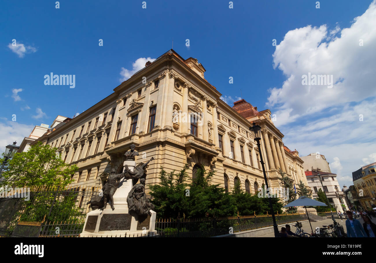 Bucarest, Romania - Maggio 02, 2019: La Banca nazionale di Romania sede, in questa immagine è la vecchia ala della BNR Palace, costruito tra il 1884 un Foto Stock