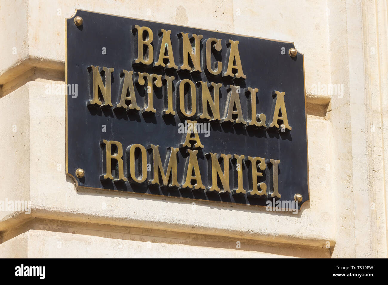 Bucarest, Romania - Maggio 02, 2019: La Banca nazionale di Romania sede, in questa immagine è la vecchia ala della BNR Palace, costruito tra il 1884 un Foto Stock