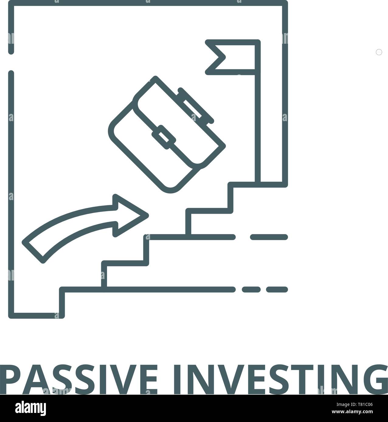 Investendo passiva linea del vettore icona, concetto lineare, segno di contorno, simbolo Illustrazione Vettoriale