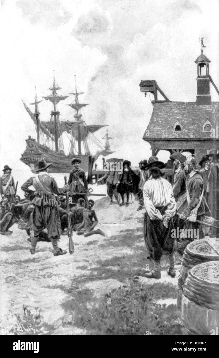 La schiavitù, Jamestown Colony, 1619 Foto Stock