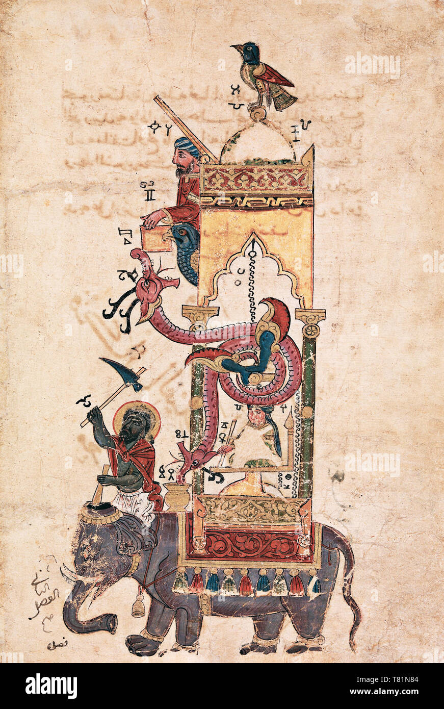 Al-Jazari, elefante orologio, XII secolo Foto Stock