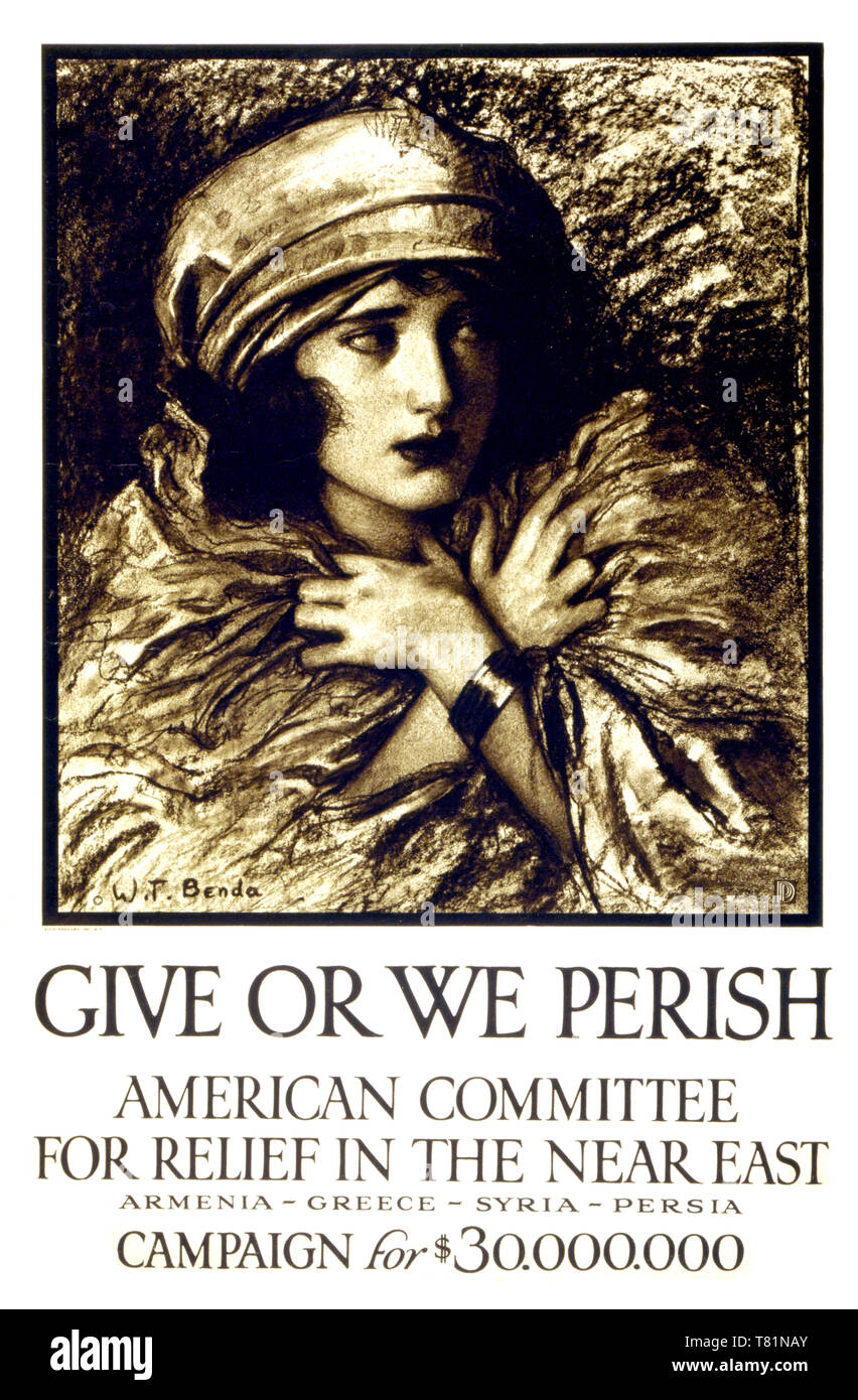 Il genocidio armeno, Rilievo campagna di manifesti, 1917 Foto Stock