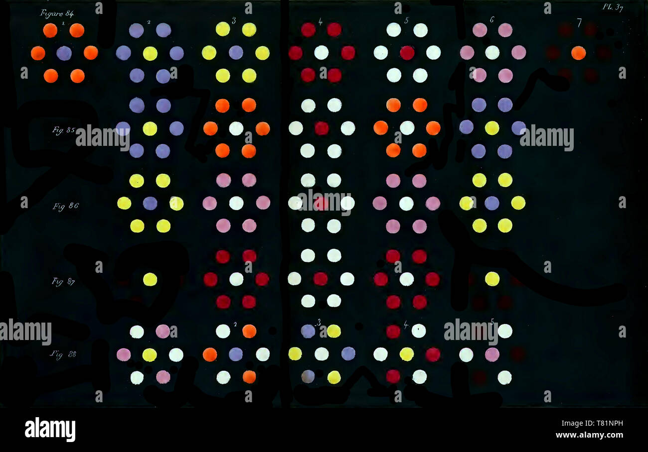 Michel Chevreul, contrasto di colore Schema, 1839 Foto Stock