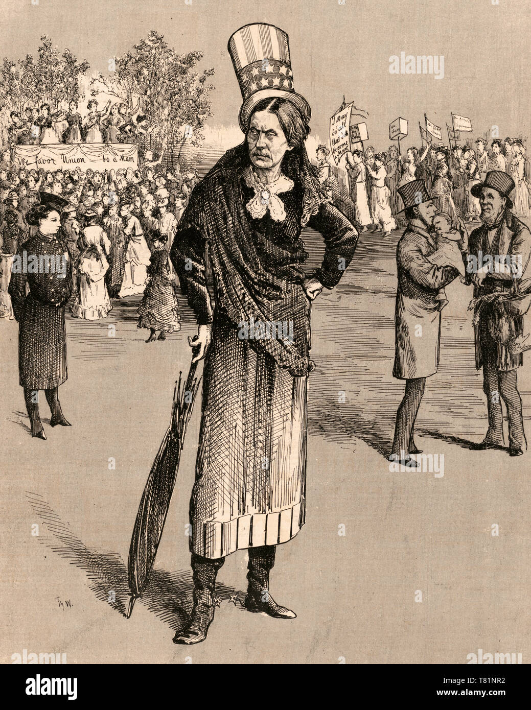 Cartoon di Susan B. Anthony campagna, 1873 Foto Stock