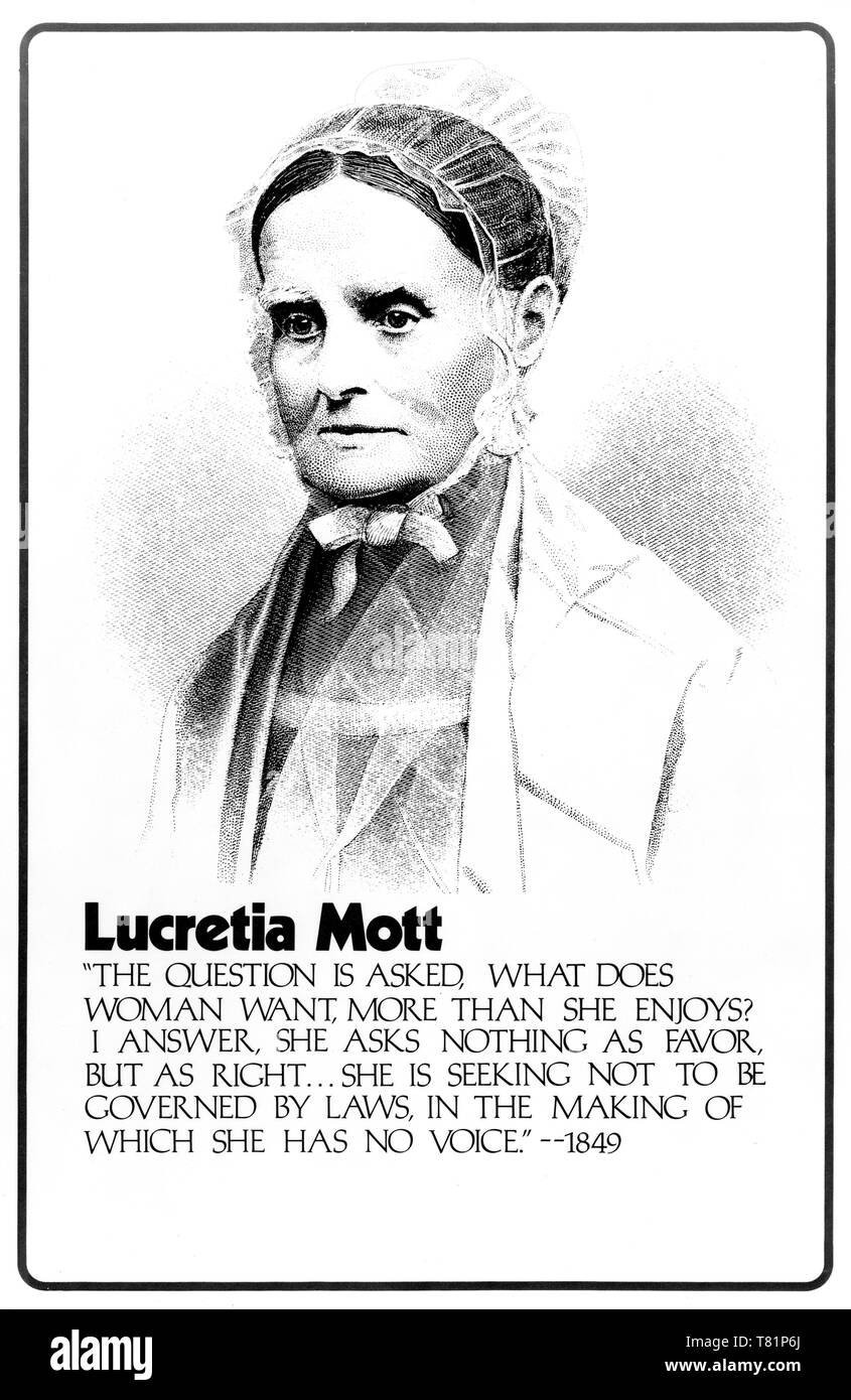 Lucretia Mott, abolizionista americano e riformatore sociale Foto Stock