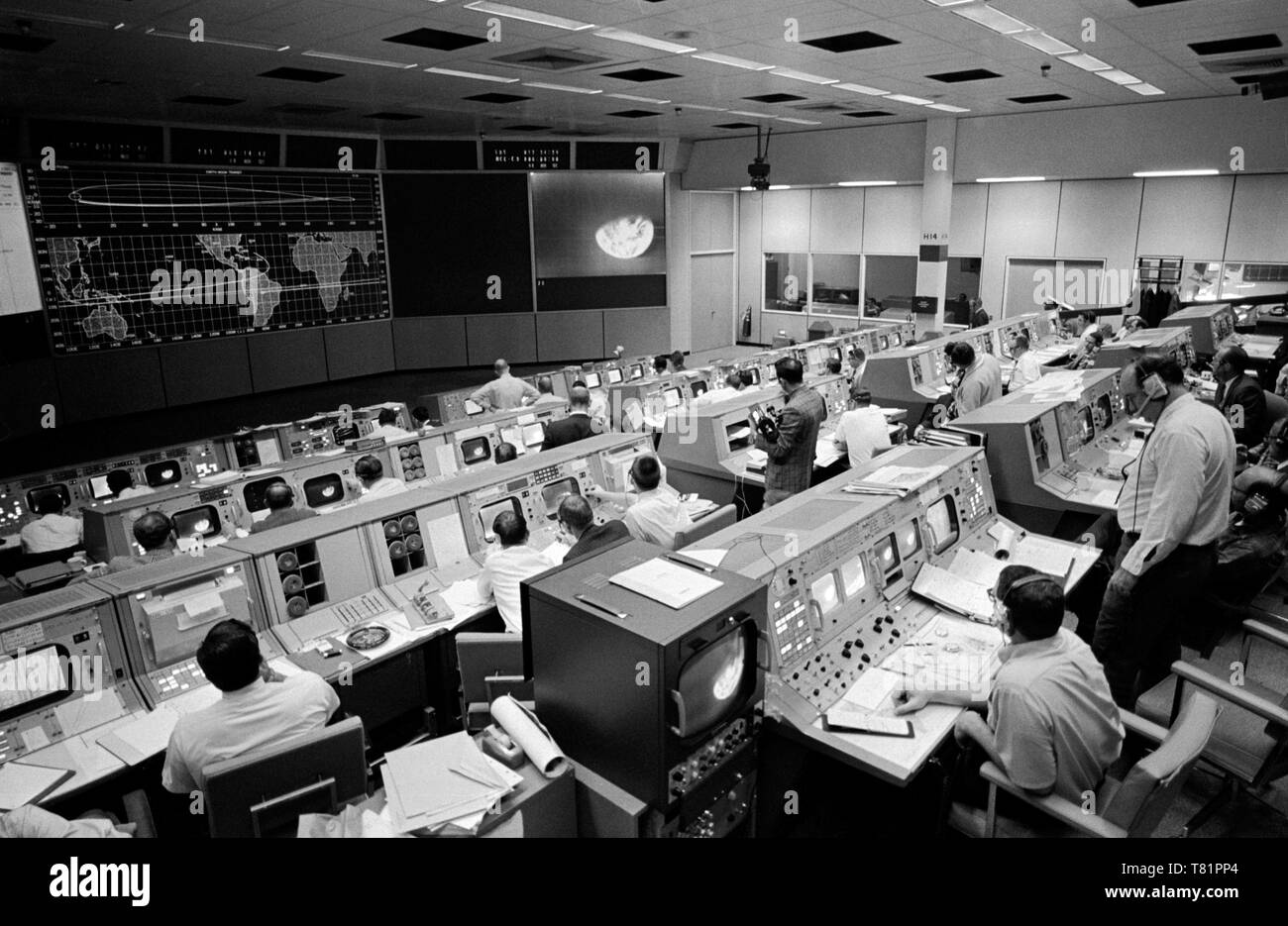 Apollo 8, operazioni Mission Control Room, 1968 Foto Stock