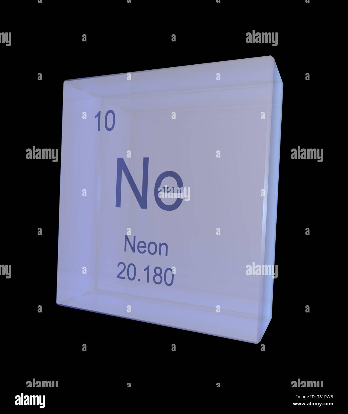 Neon, elemento chimico Simbolo, illustrazione Foto Stock