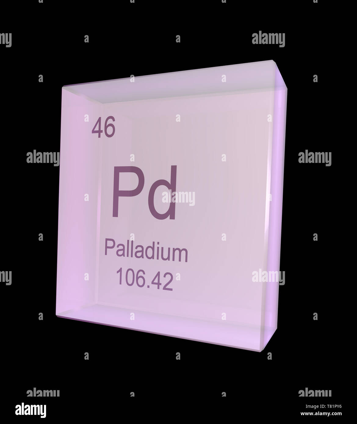 Palladio, elemento chimico Simbolo, illustrazione Foto Stock