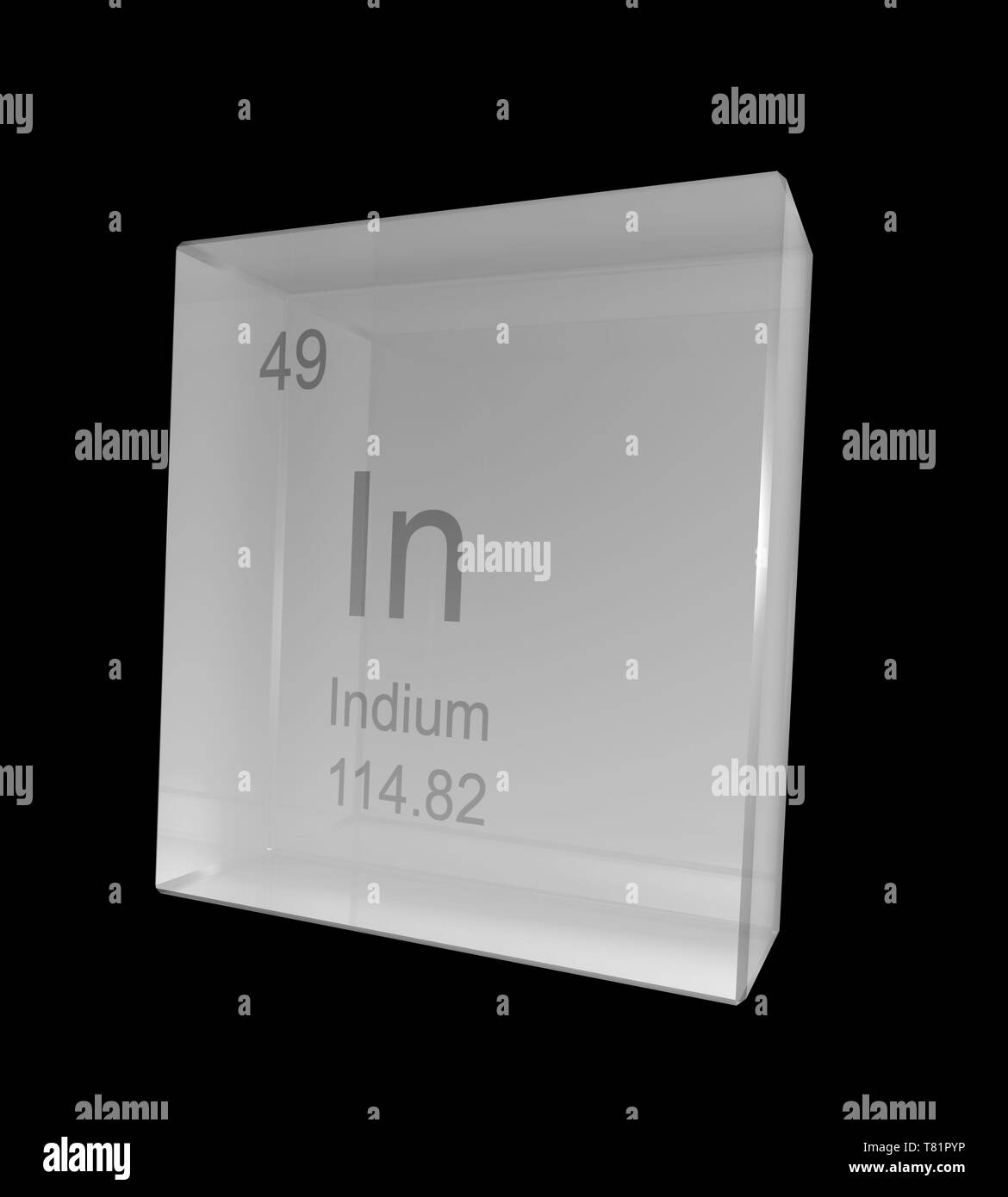 Indio, elemento chimico Simbolo, illustrazione Foto Stock