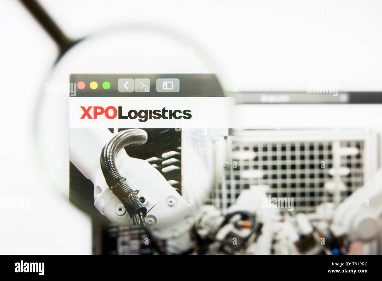 Los Angeles, California, Stati Uniti d'America - 8 Aprile 2019: Editoriale illustrativa della XPO Logistica homepage del sito. XPO logo logistica visibile sullo schermo. Foto Stock