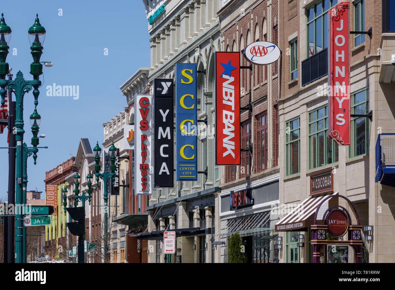 State Street business district, Schenectady, New York. Foto Stock