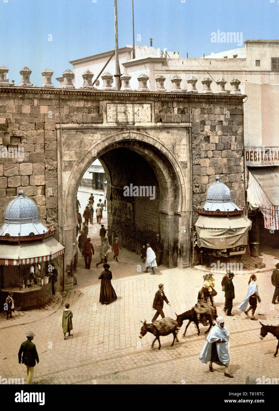 A Tunisi, Bab el Béchar, 1899 Foto Stock