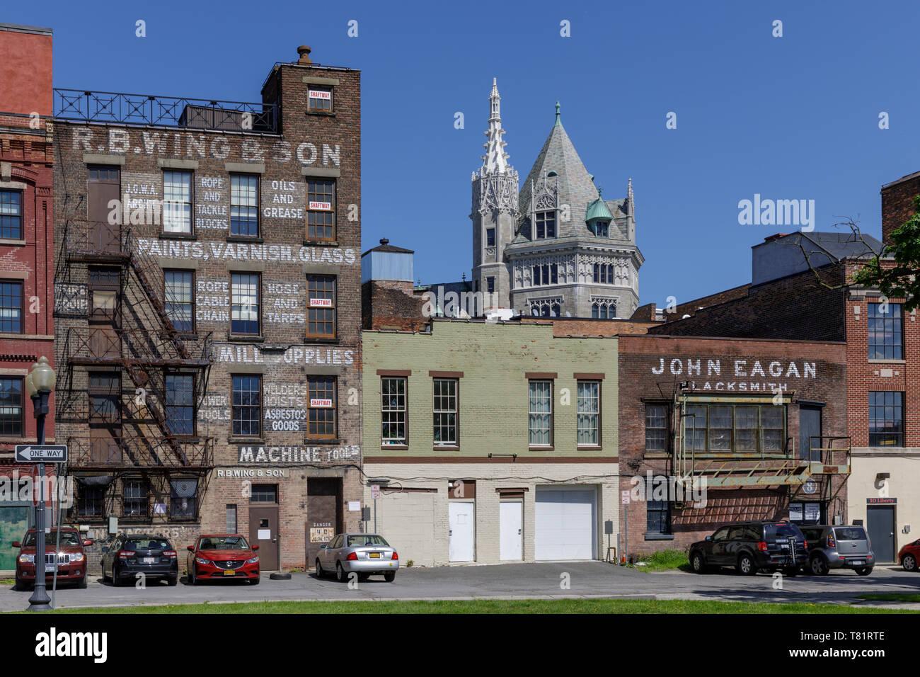 Historic Albany, New York, fondata dagli olandesi e originariamente chiamato Fort Orange. Foto Stock