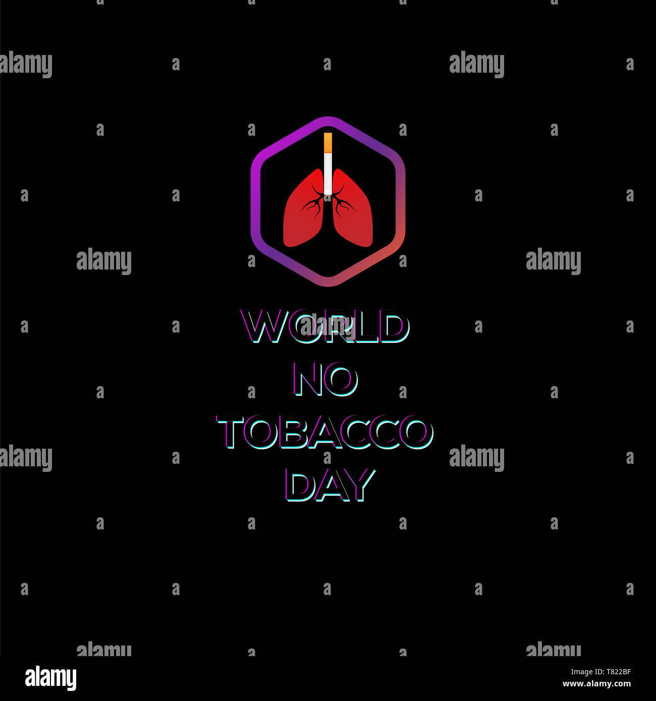 Logo design per 31 maggio mondiale senza tabacco giorni Foto Stock