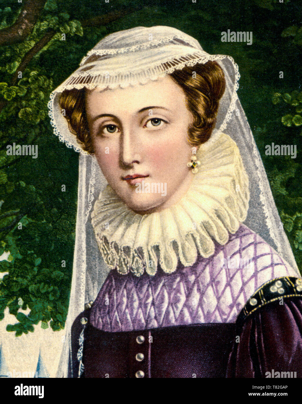 Maria, Regina di Scozia (1542-1587), ritratto di stampa (dettaglio), c. 1890 Foto Stock