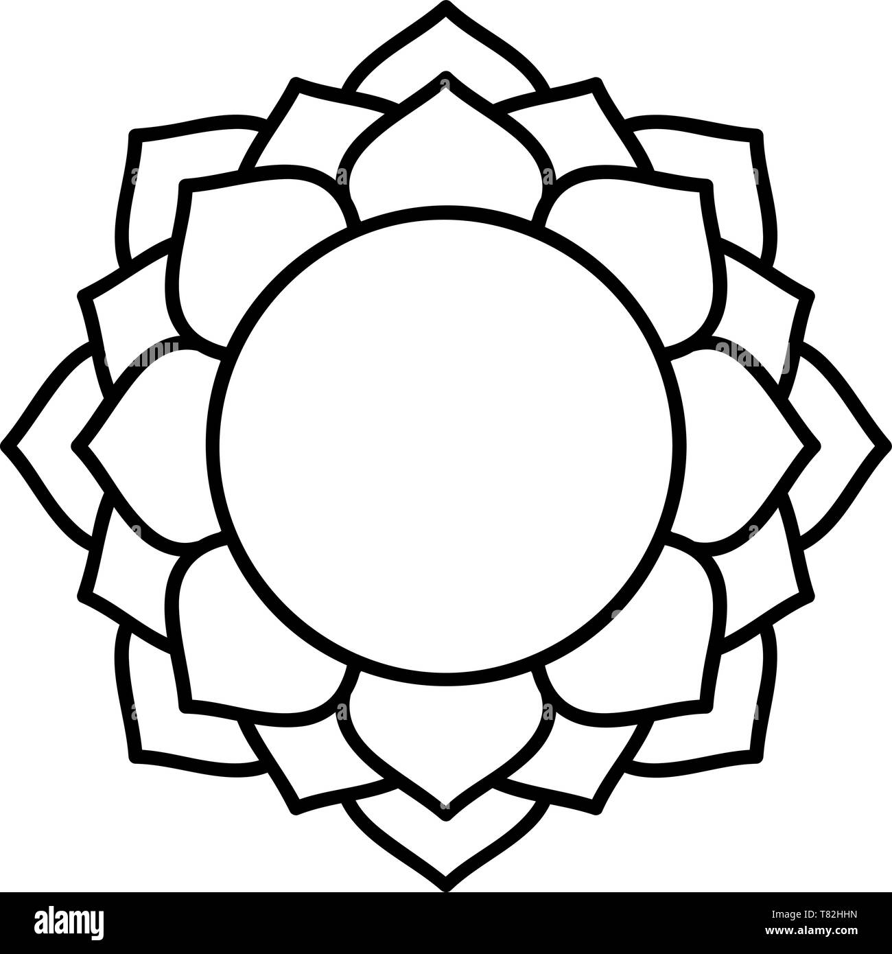 Bocciolo di loto fiore vettore canto om meditazione argilla mondi Illustrazione Vettoriale
