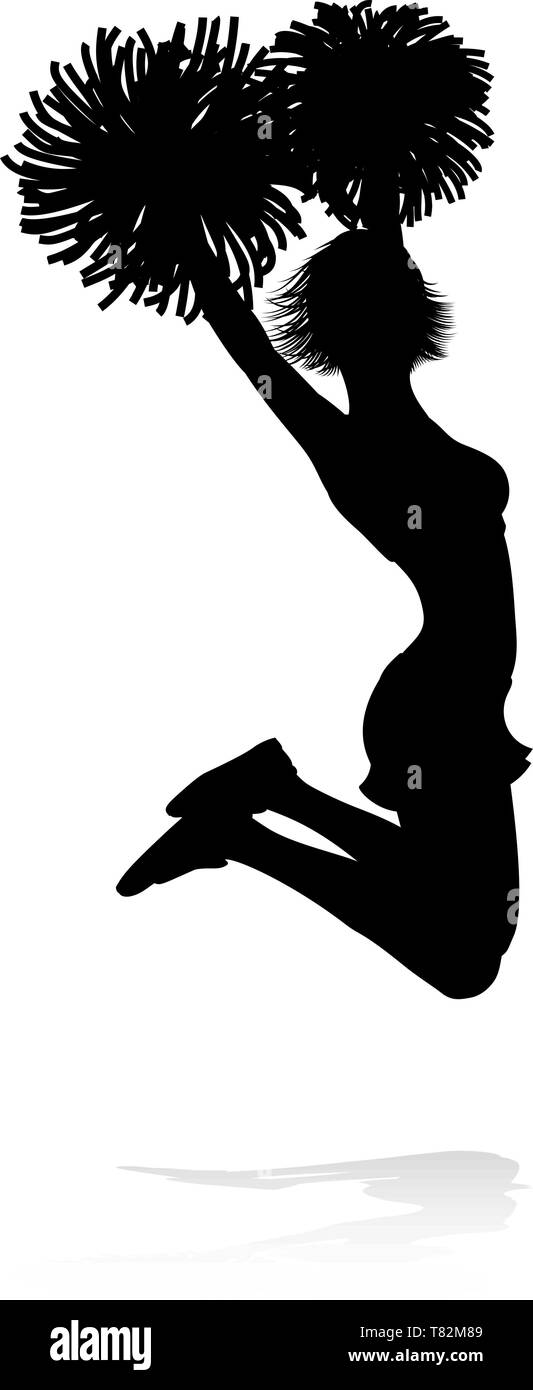 Cheerleader Silhouette Illustrazione Vettoriale