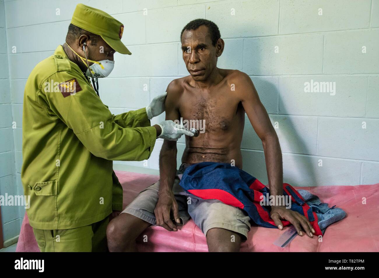 Papua Nuova Guinea, Golfo di Papua, Capitale Nazionale di Port Moresby, città di Bomana prigione, dispensaire, controllo medico malati prigione Foto Stock