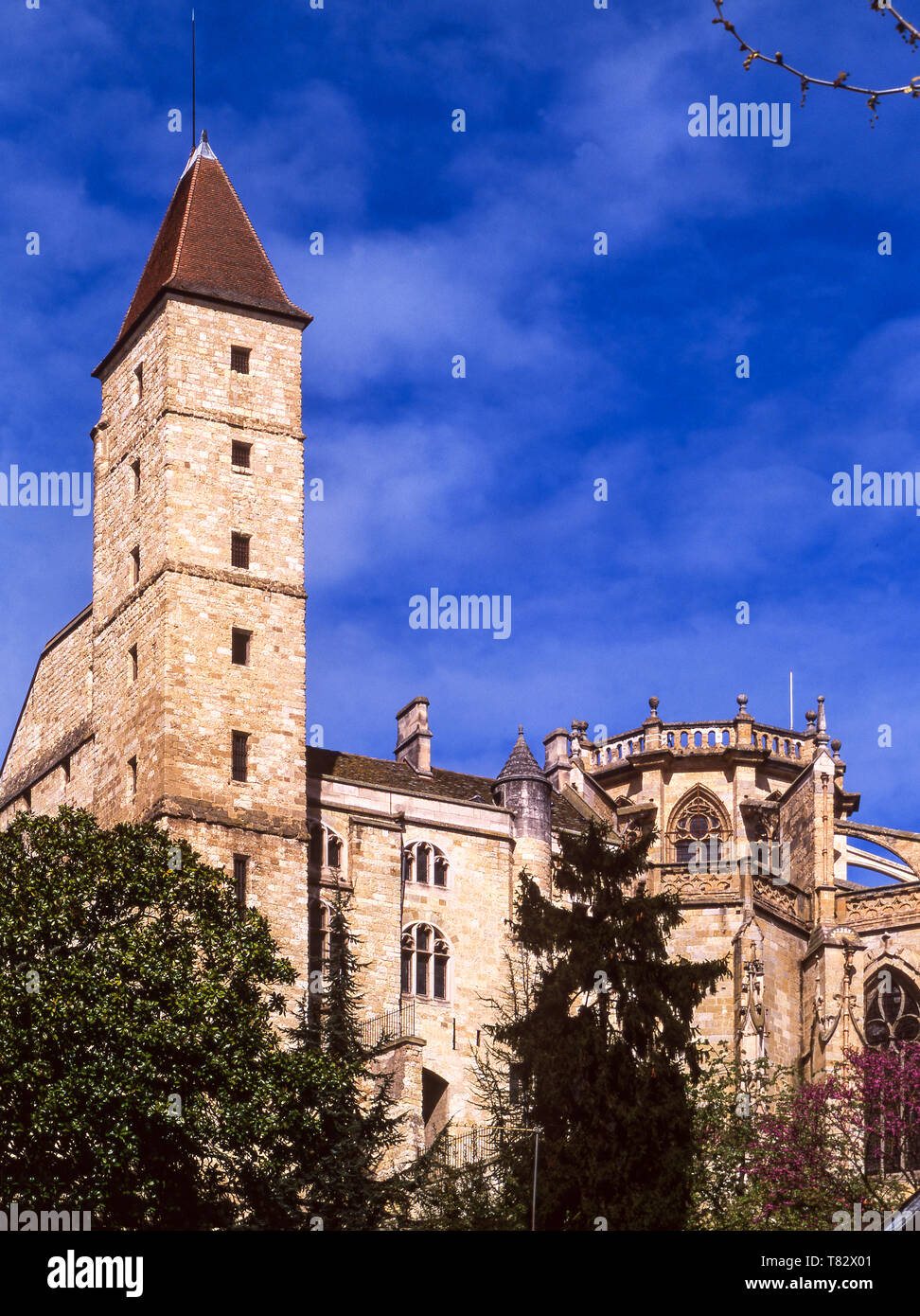 La torre di Armagnac (XIV secolo & 40 m di altezza) e la Cattedrale di Santa Marie (XV secolo) sono due delle gemme di Auch. Dept. Gers. La Francia. Foto Stock