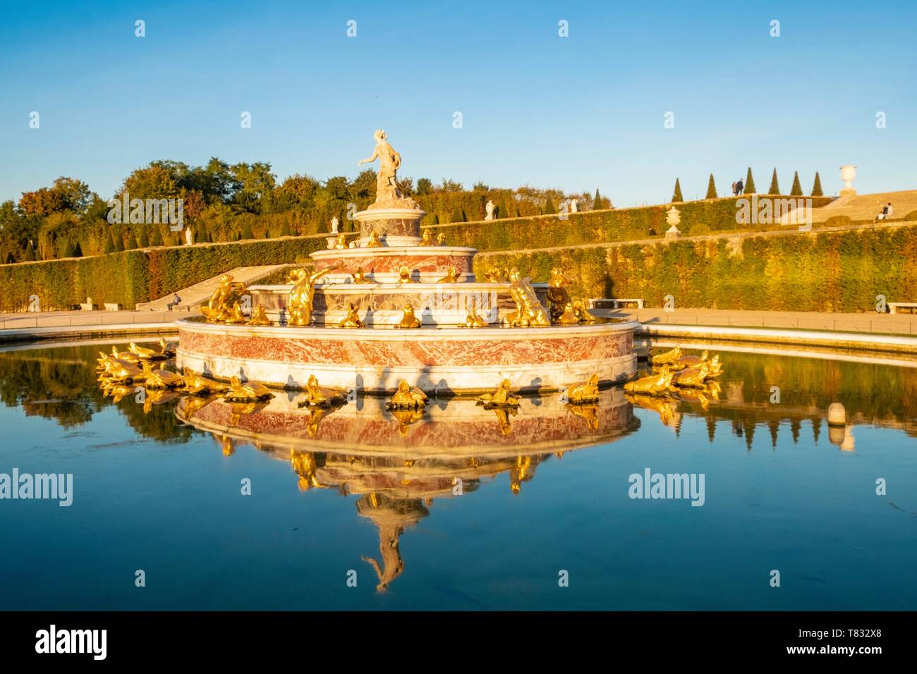 Francia, Yvelines, Versailles, Castello, bacino di Latona Foto Stock