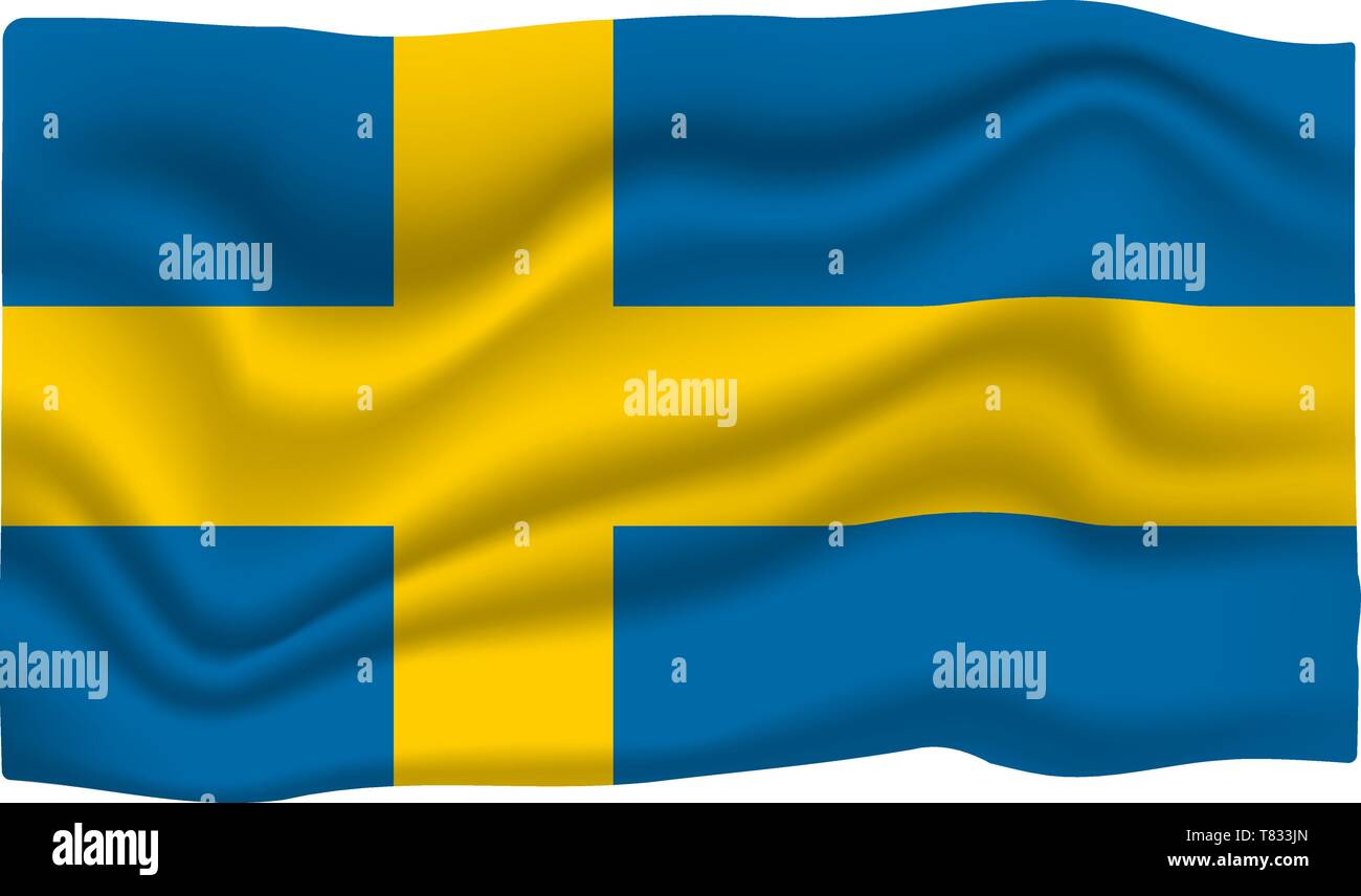 La Svezia icona bandiera. Bandiera nazionale Banner. Fumetto illustrazione vettoriale. Illustrazione Vettoriale