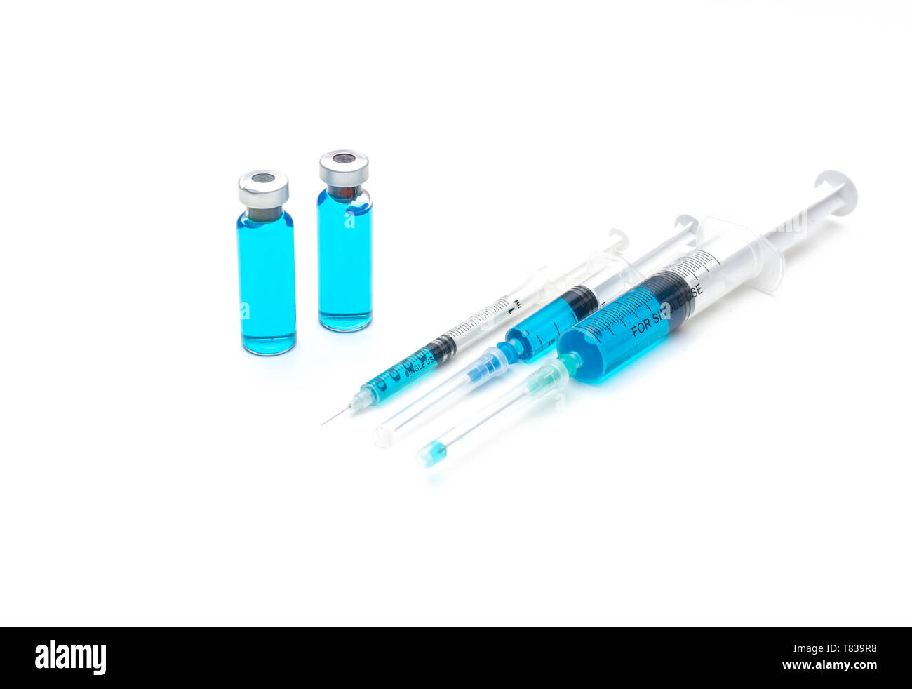 Vaccino influenzale, Epatite A, B, HPV, polio, la Rabbia, la parotite, measless vaccino vaccino shot farmaco concetto medico Foto Stock