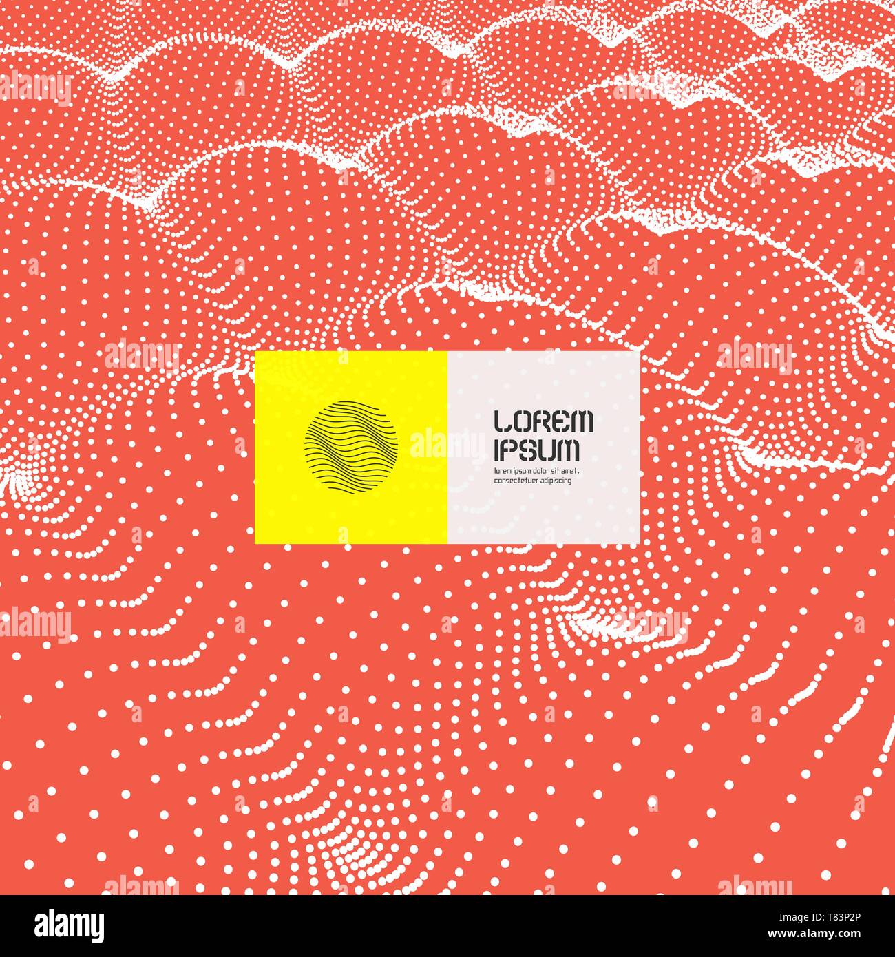 Griglia ondulata sfondo per banner, flyer, per la copertina del libro, poster.effetto dinamico. 3d abstract illustrazione vettoriale con punti. Illustrazione Vettoriale