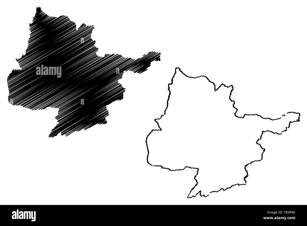 Provincia di Herat (Repubblica Islamica dell'Afghanistan, province afghane) mappa illustrazione vettoriale, scribble schizzo a Herat mappa Illustrazione Vettoriale
