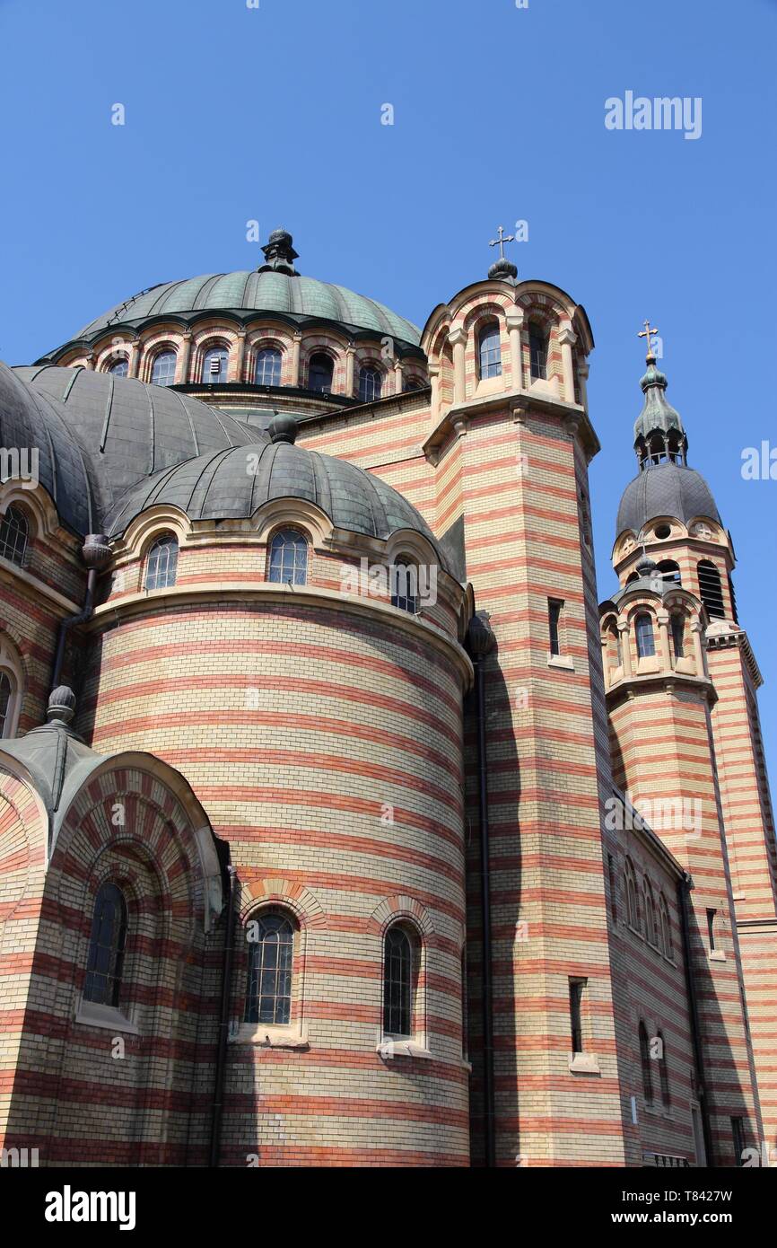 Sibiu, città in Transilvania, Romania. Santa Trinità Cattedrale Ortodossa. Foto Stock