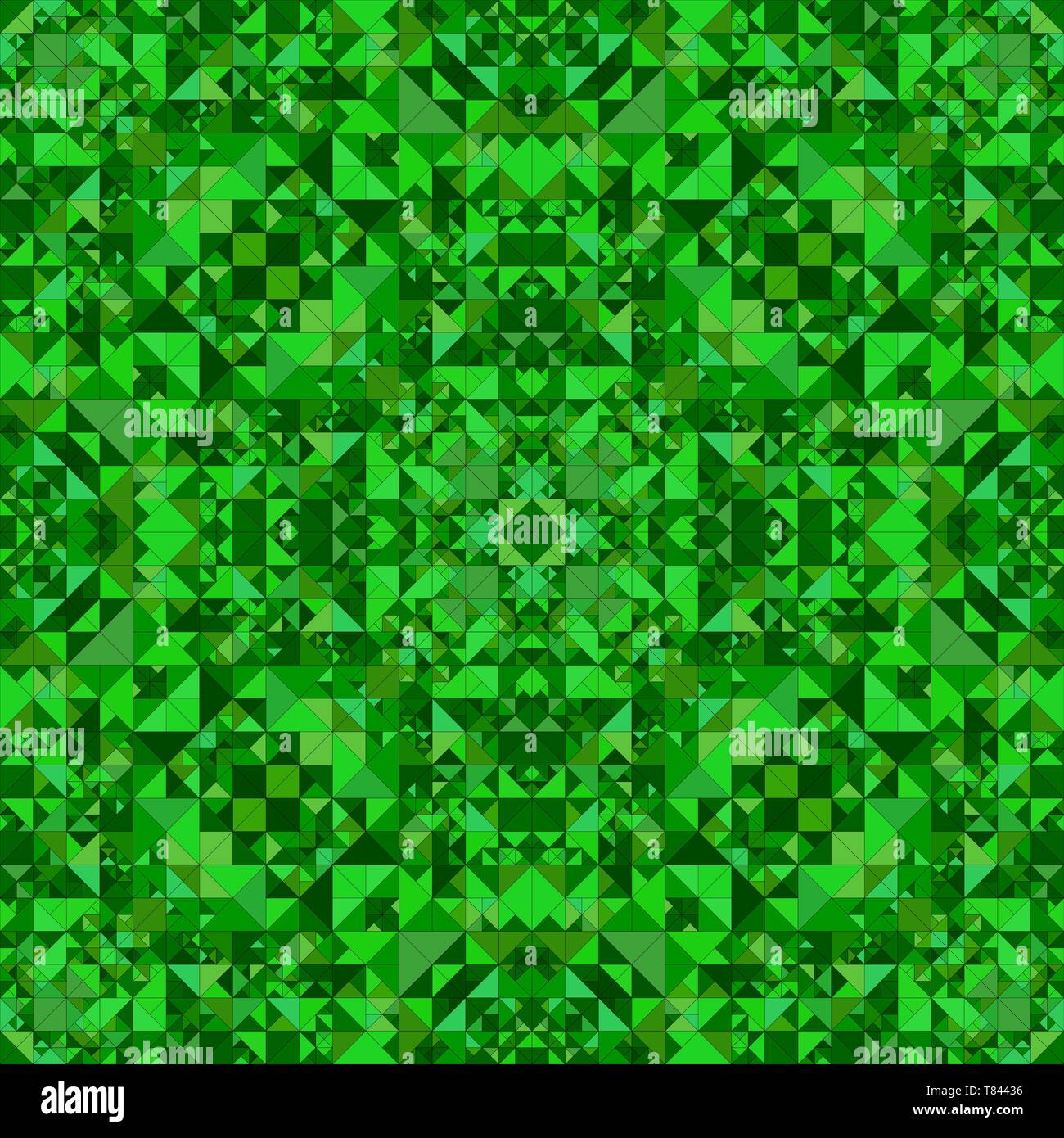 Green astratto triangolo senza giunture di piastrelle a mosaico pattern caleidoscopio wallpaper Illustrazione Vettoriale