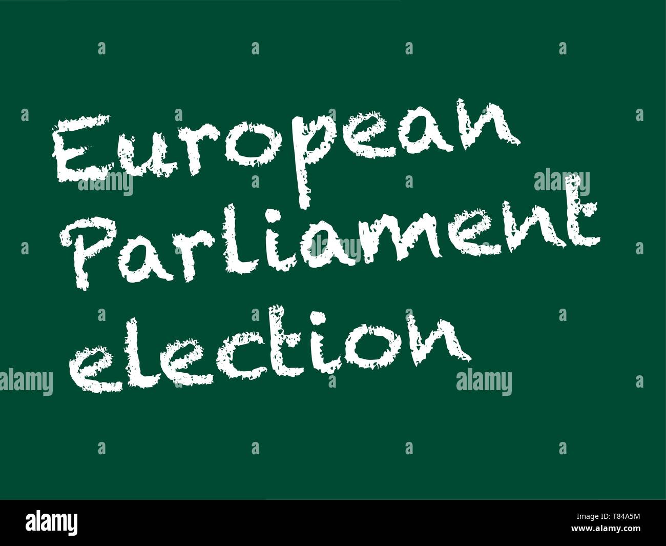 Elezione del concetto. Unione europea Parlamento europeo elezione scritto su una lavagna con gesso. Vettore disponibile. Illustrazione Vettoriale