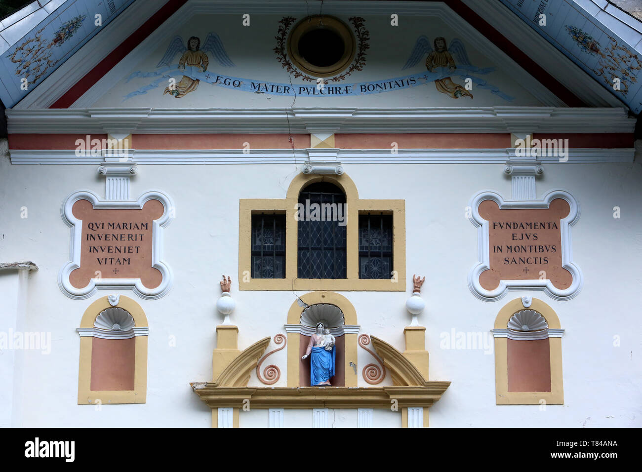 Eglise Notre Dame de la Gorge. Les Contamines-Montjoie. Foto Stock