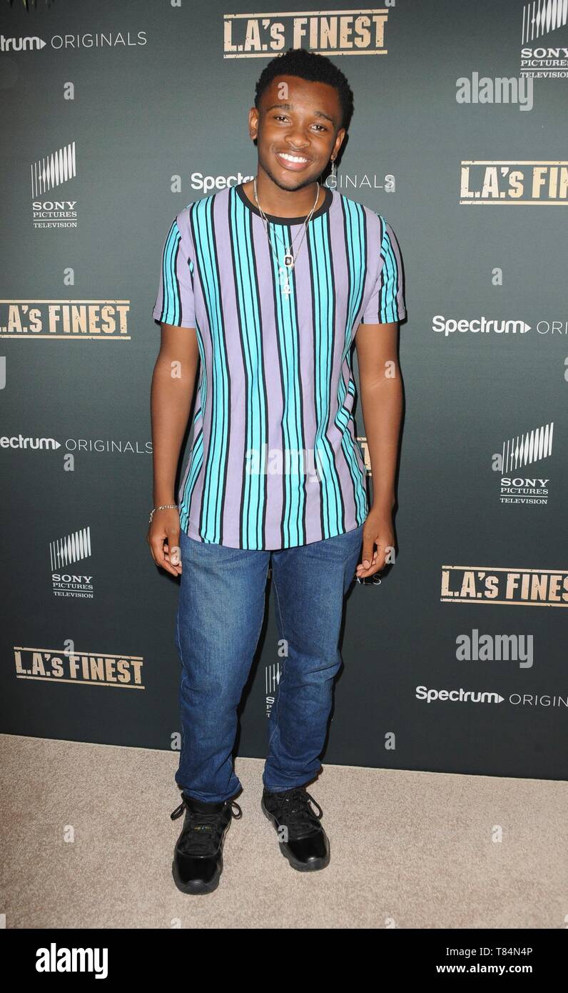 Los Angeles, CA, Stati Uniti d'America. Il 10 maggio, 2019. Giustizia Harris presso gli arrivi di L.A. migliori serie Premiere sullo spettro originali, Sunset Tower Hotel di Los Angeles, CA Maggio 10, 2019. Credito: Elizabeth Goodenough/Everett raccolta/Alamy Live News Foto Stock