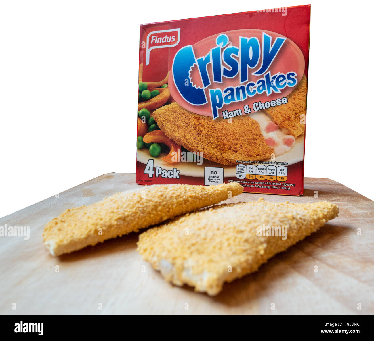 Findus croccanti frittelle fanno comodo e veloce pasto. La foto del prodotto. Foto Stock