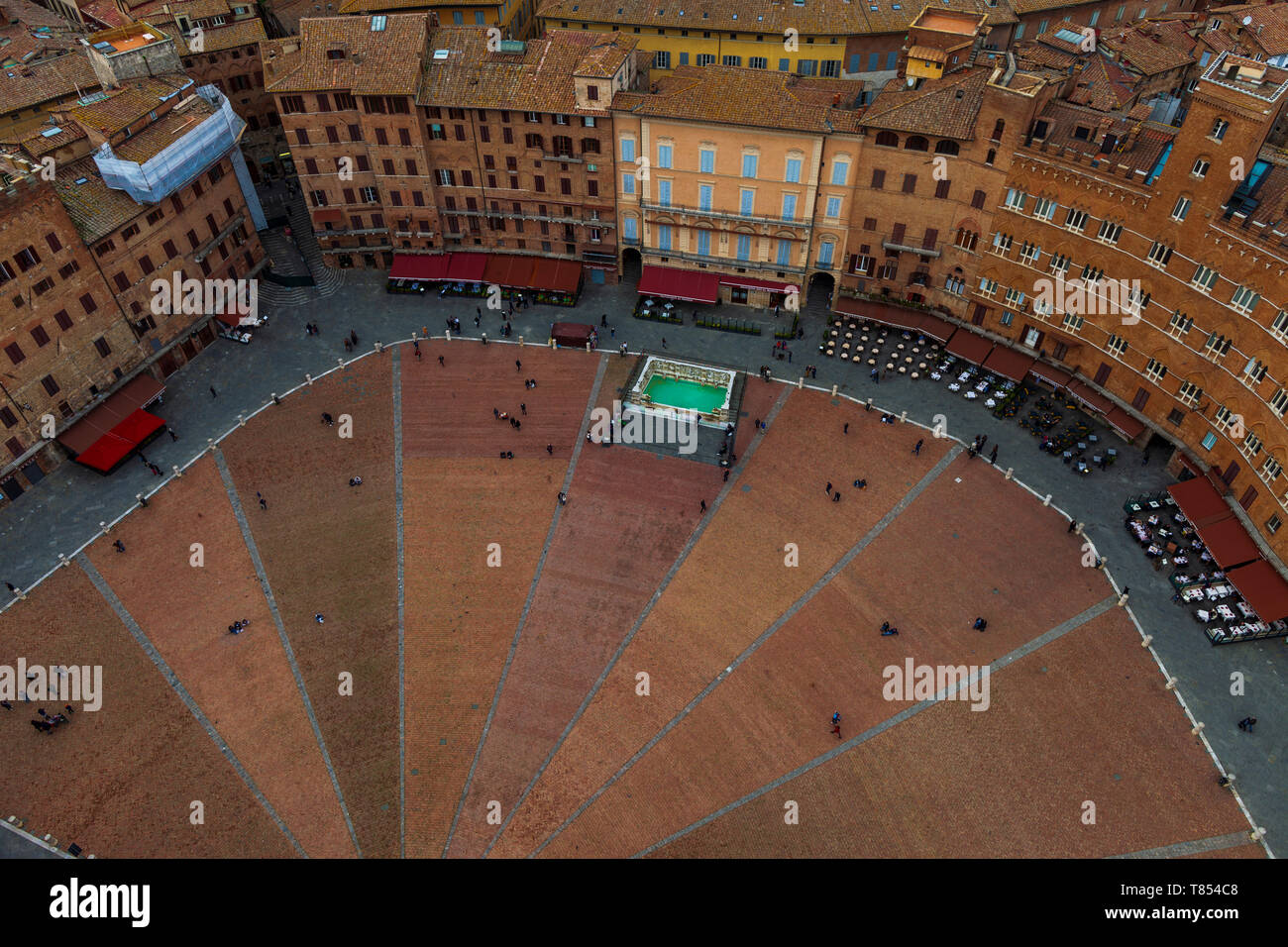 Vista su Piazza del campo. Siena. Toscana, Italia. Foto Stock
