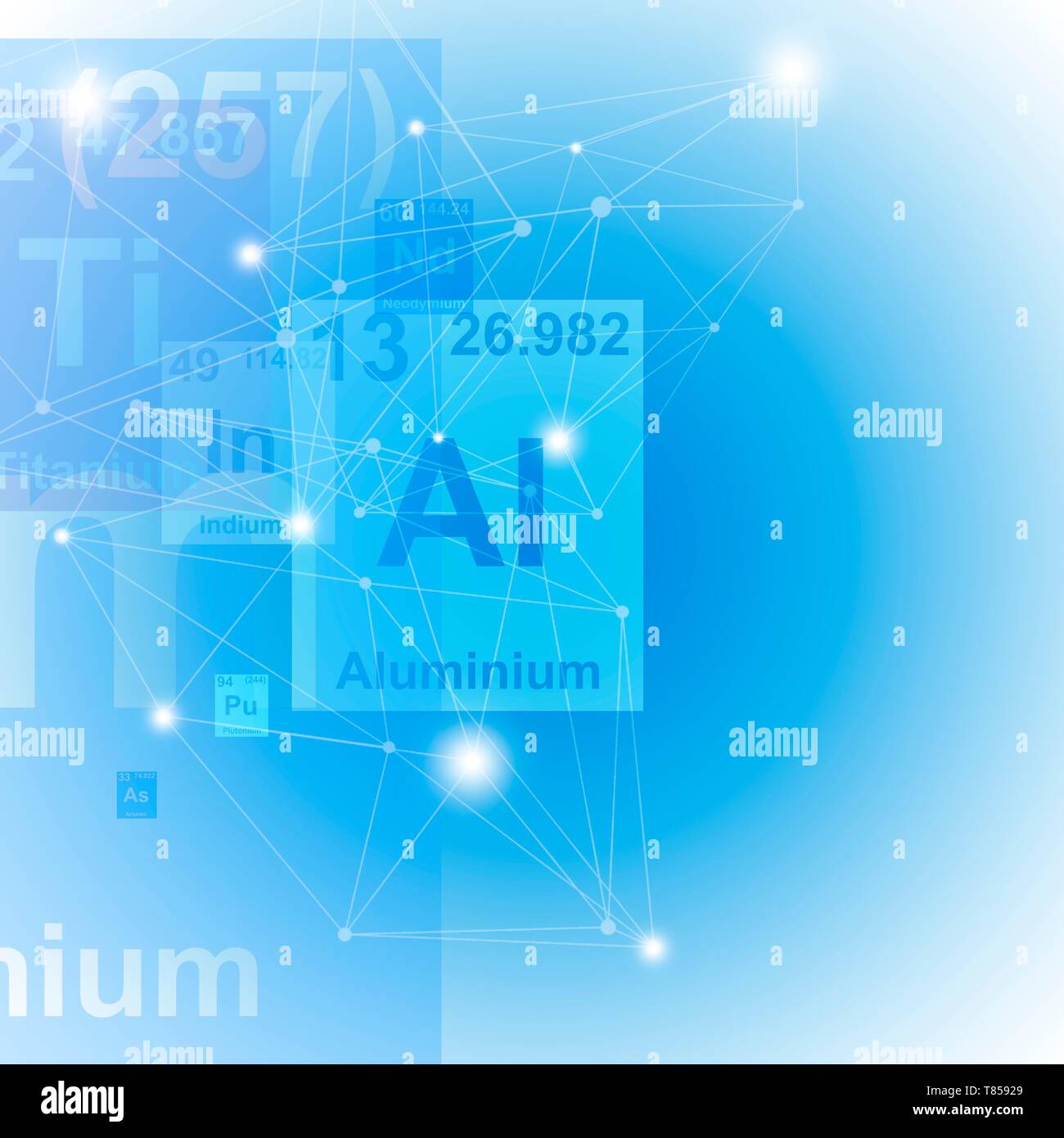 Alluminio elemento chimico, illustrazione Foto Stock