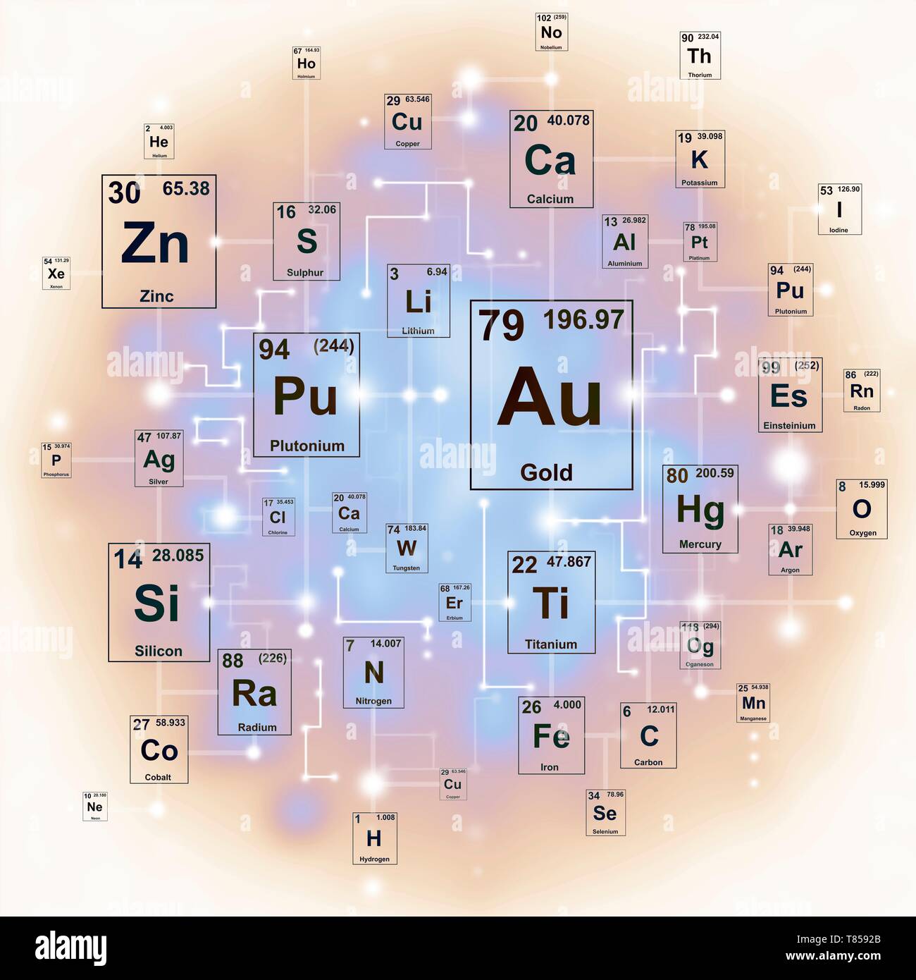 Tavola Periodica, illustrazione Foto Stock