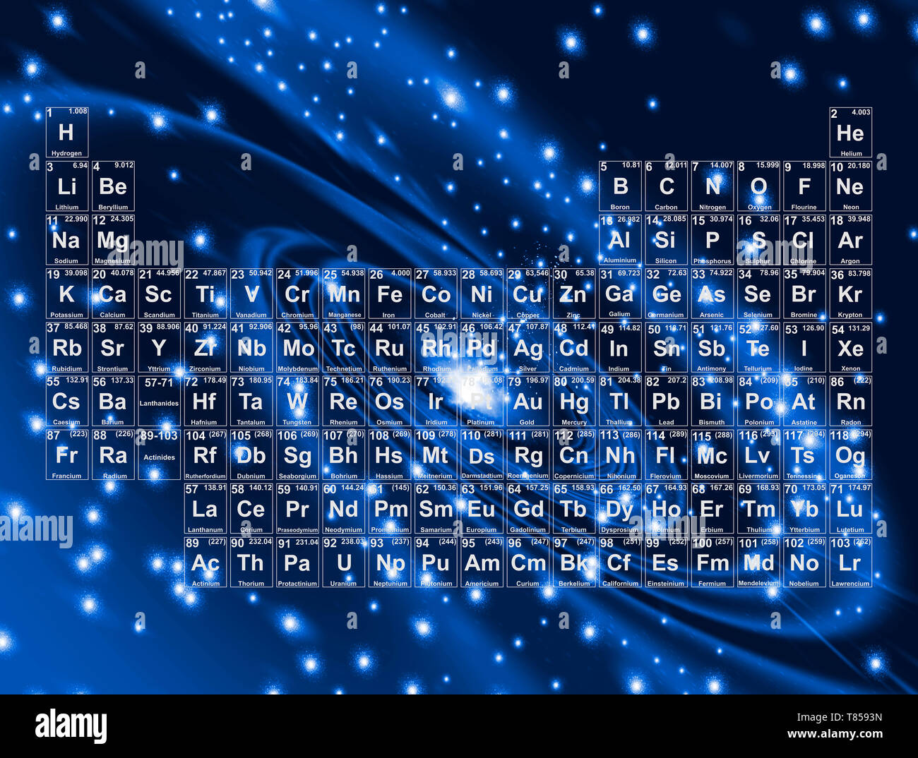 Tavola Periodica, illustrazione Foto Stock