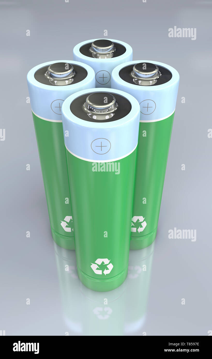 Riciclaggio della batteria, illustrazione concettuale Foto Stock