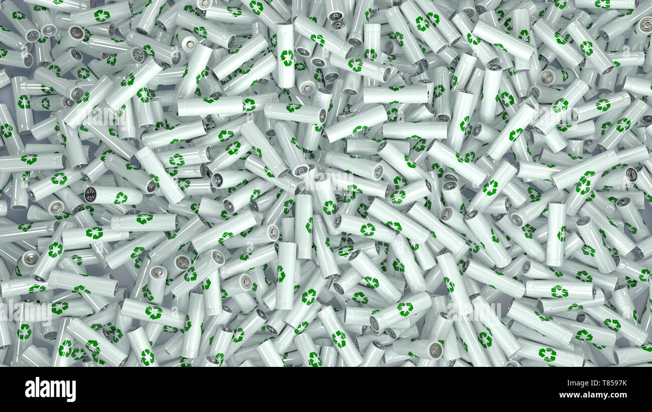 Riciclaggio della batteria, illustrazione concettuale Foto Stock