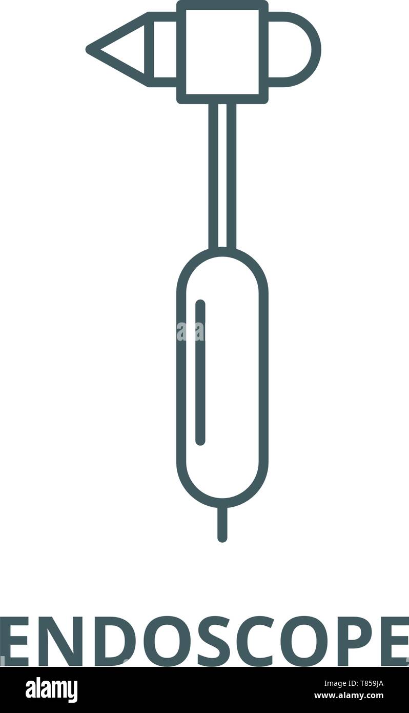Endoscopio linea del vettore icona, concetto lineare, segno di contorno, simbolo Illustrazione Vettoriale