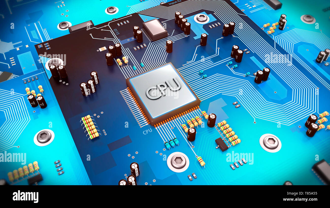 Scheda a circuito stampato, illustrazione Foto Stock