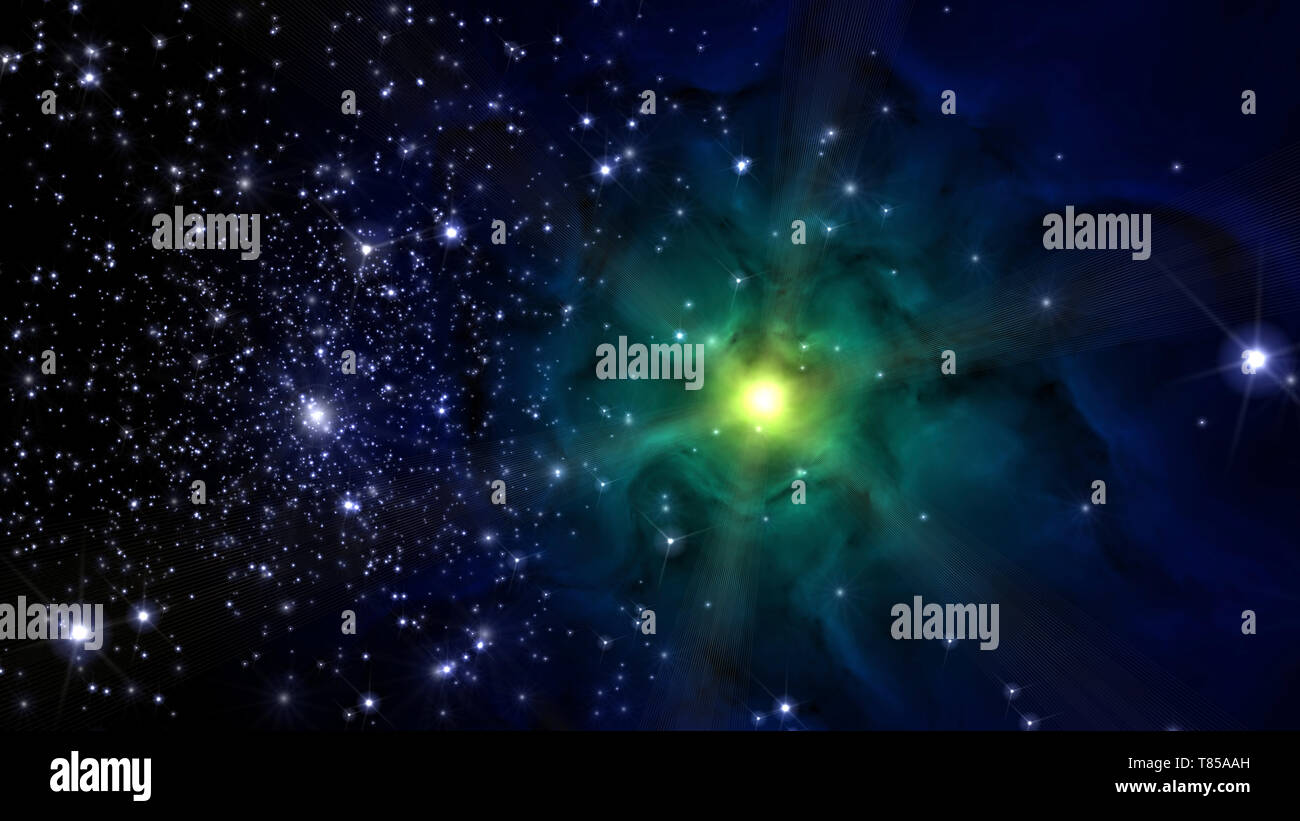 Nebulosa e stelle, illustrazione Foto Stock