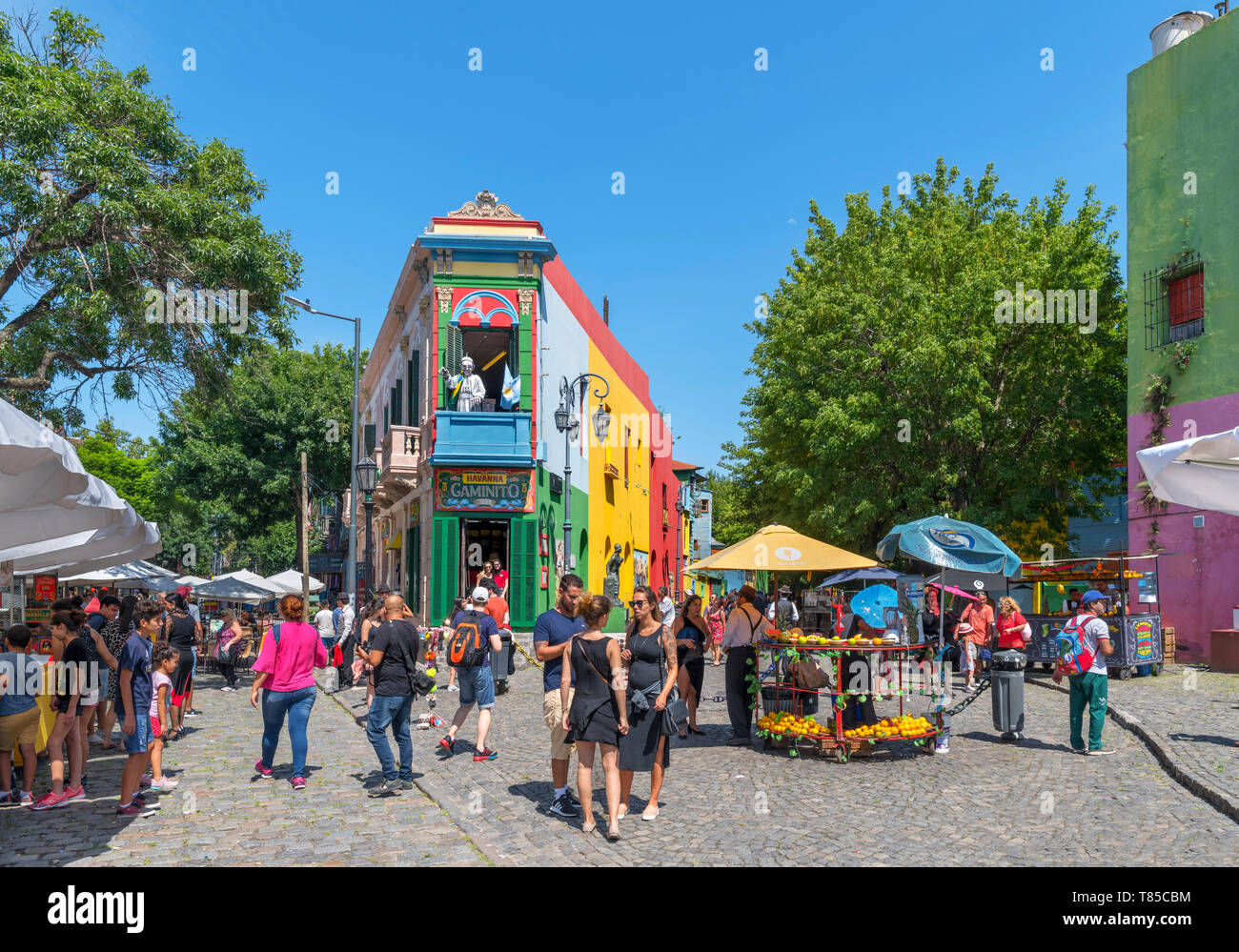 El Caminito, un colorato street a La Boca distretto di Buenos Aires, Argentina Foto Stock