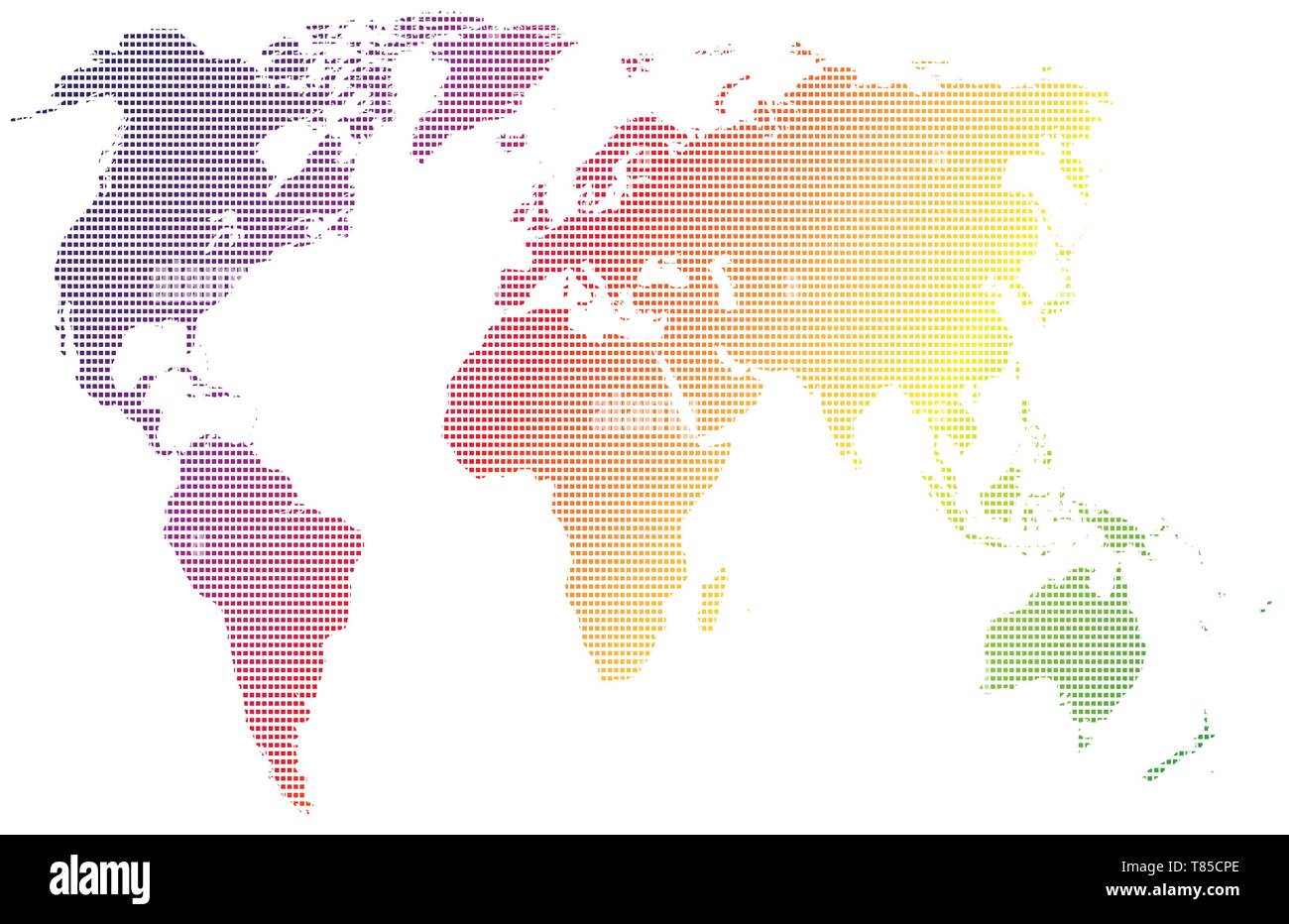 Il vettore ad alta dettagliata mappa mondiale illustrazione Illustrazione Vettoriale